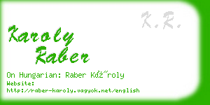 karoly raber business card